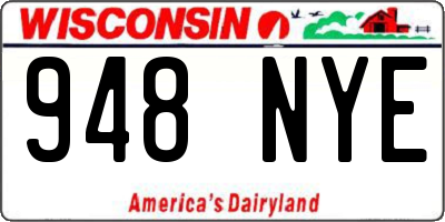WI license plate 948NYE