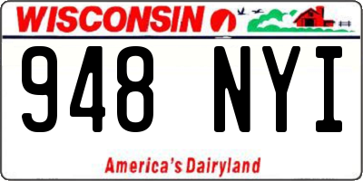 WI license plate 948NYI