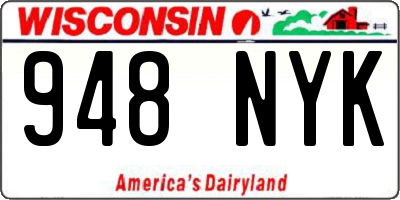 WI license plate 948NYK