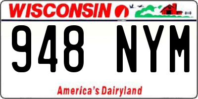 WI license plate 948NYM