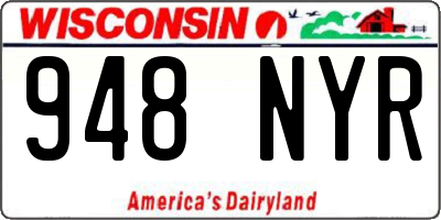 WI license plate 948NYR