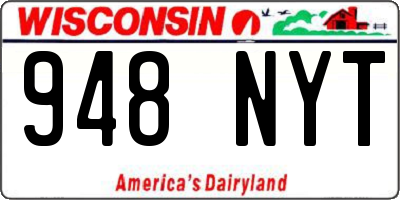 WI license plate 948NYT