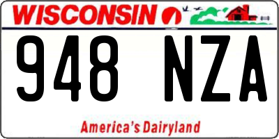 WI license plate 948NZA