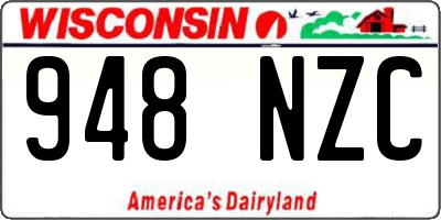 WI license plate 948NZC
