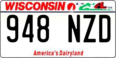 WI license plate 948NZD