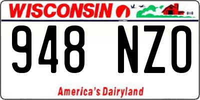 WI license plate 948NZO