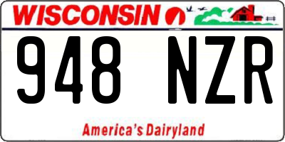 WI license plate 948NZR