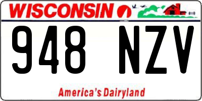 WI license plate 948NZV
