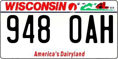 WI license plate 948OAH