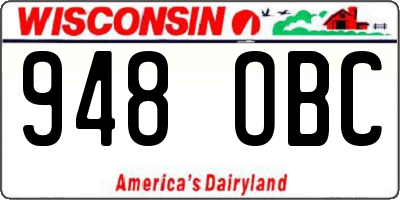 WI license plate 948OBC