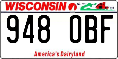 WI license plate 948OBF
