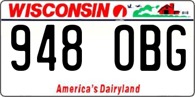 WI license plate 948OBG