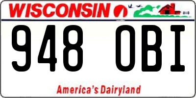 WI license plate 948OBI