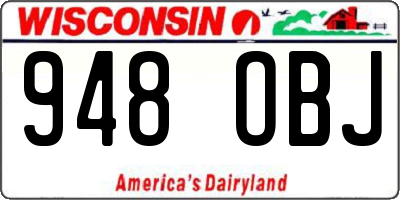WI license plate 948OBJ