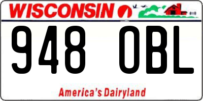 WI license plate 948OBL