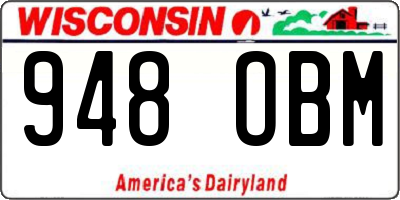 WI license plate 948OBM