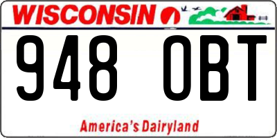 WI license plate 948OBT