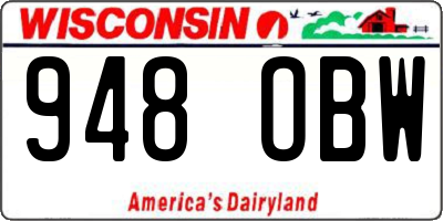 WI license plate 948OBW
