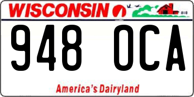WI license plate 948OCA