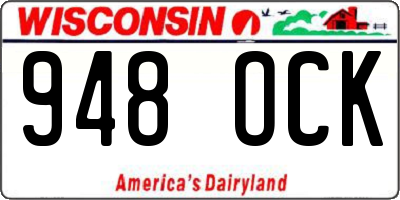 WI license plate 948OCK