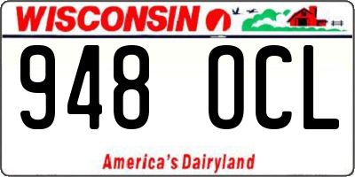 WI license plate 948OCL