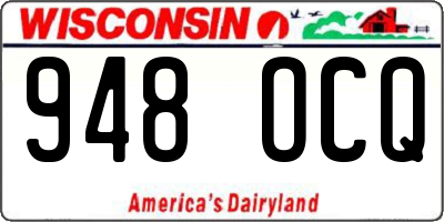 WI license plate 948OCQ