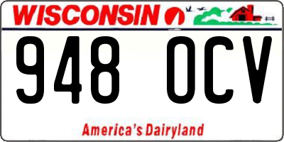 WI license plate 948OCV