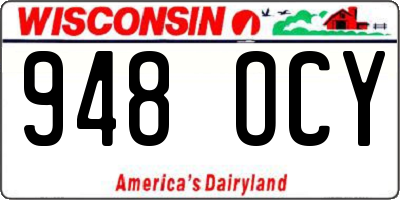 WI license plate 948OCY