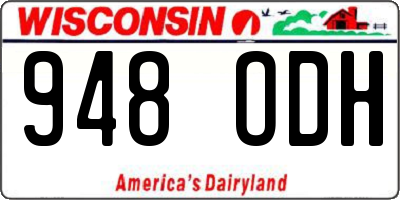 WI license plate 948ODH