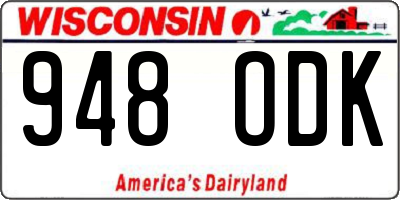 WI license plate 948ODK