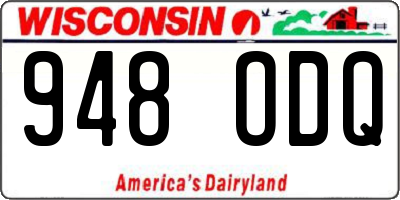 WI license plate 948ODQ