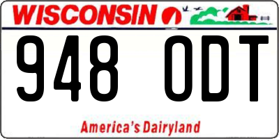 WI license plate 948ODT