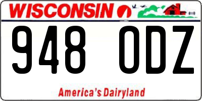 WI license plate 948ODZ