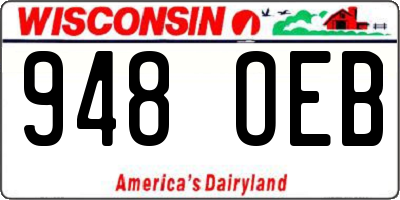 WI license plate 948OEB