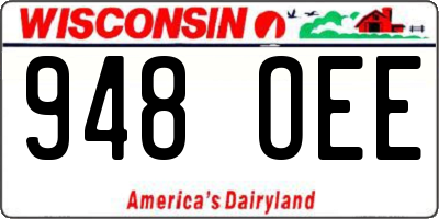 WI license plate 948OEE