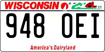 WI license plate 948OEI