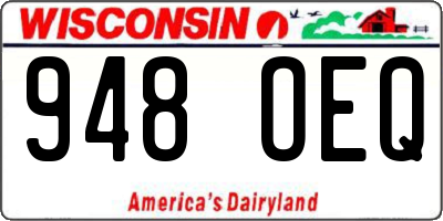 WI license plate 948OEQ