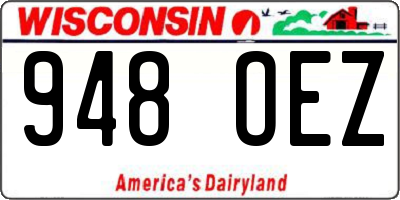 WI license plate 948OEZ