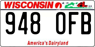 WI license plate 948OFB