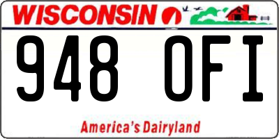 WI license plate 948OFI