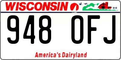 WI license plate 948OFJ