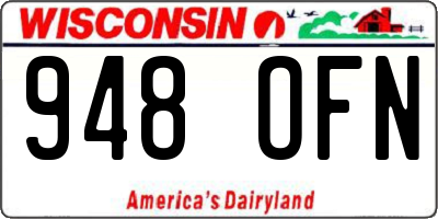 WI license plate 948OFN