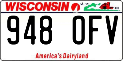 WI license plate 948OFV
