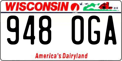 WI license plate 948OGA