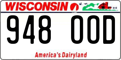 WI license plate 948OOD