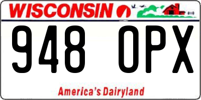 WI license plate 948OPX