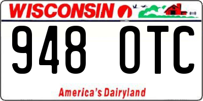 WI license plate 948OTC