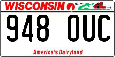WI license plate 948OUC