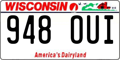 WI license plate 948OUI