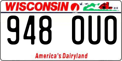 WI license plate 948OUO